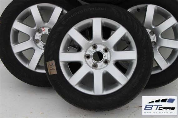 VW GOLF V VI PLUS JETTA EOS FELGI 16 cali OPONY KOŁA felga 1K0601025R 6,5J*16HZ ET50 opona CONTINENTAL 205/55/16  91H