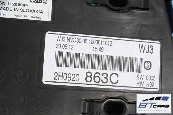 VW AMAROK ZEGARY LICZNIKI DIESEL 2H0920863C 2H0920863CX 2H0 920 863 C 2H0 920 863 CX 2H ZEGAR LICZNIK ZESTAW WSKAŹNIKÓW