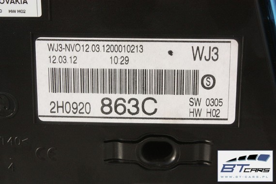VW AMAROK ZEGARY LICZNIKI DIESEL 2H0920863C 2H0920863CX 2H0 920 863 C 2H0 920 863 CX 2H ZEGAR LICZNIK ZESTAW WSKAŹNIKÓW