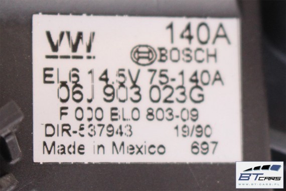 VW AUDI ALTERNATOR 06J903023G 06J903023GX 06K903015A 06J903023A 06J903023AX 06K903024A 06K903024C 06K903024AX 06K903024CX 140A