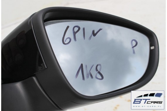 VW SCIROCCO LUSTERKO ZEWNĘTRZNE DRZWI PRAWE 6 pin LC9X - czarny  pinów kabli przewodów 6pin 1K8