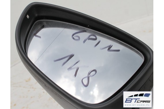 VW SCIROCCO LUSTERKO ZEWNĘTRZNE DRZWI PRAWE 6 pin LC9X - czarny  pinów kabli przewodów 6pin 1K8