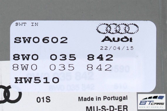 AUDI A4 CZYTNIK MMI 8W0035842 3G+ MIB 2 8W003584  (Gen2) KARTY SD multimedia STEROWNIK CENTRALNY 8W0 035 842 8W0035842 8W0035842