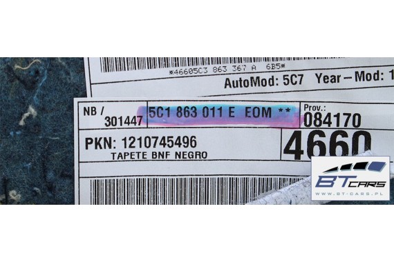 VW THE BEETLE DYWAN WYKŁADZINA PODŁOGI 5C5863367 5C1863011E 5C1 863 011 E EOM - tytanowy czarny  5C 5C1863011BA 5C5863367