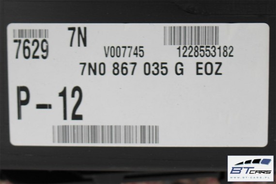 VW SHARAN BOCZEK DYWAN PAS BAGAŻNIKA TAPICERKA 7N0867035G 7N0867036BC 7N0863459 7N0863697 boczki bagażnik 7N 7N0867035 7N0867036