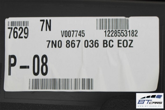 VW SHARAN BOCZEK DYWAN PAS BAGAŻNIKA TAPICERKA 7N0867035G 7N0867036BC 7N0863459 7N0863697 boczki bagażnik 7N 7N0867035 7N0867036