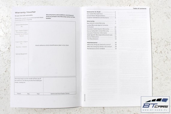 AUDI A4 SEDAN KSIĄŻKA SERWISOWA + ETUI 8W 2015- Instrukcja obsługi pokrowiec ETUI NA KSIĄŻKĘ SERWISOWĄ ORYGINALNE