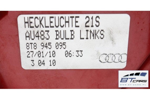 AUDI A5 SPORTBACK KOMPLETNY TYŁ ZDERZAK tylny + KLAPA BAGAŻNIKA + LAMPY lampa 8T 8T8 LX5V - niebieski (Arubablau perlefekt)