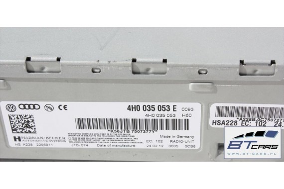 AUDI A8 TUNER RADIOWY RADIO UNIT 4H0035053E radiounit 4H0 035 053 E 4H 4H0035053E 4H0035053EX 4H0035053 4H0035053E 4H0035053