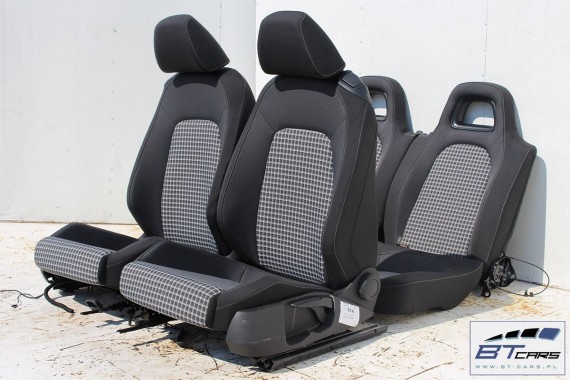 VW SCIROCCO LIFT FOTELE KOMPLET FOTELI siedzeń siedzenia fotel tapicerka 1K8 welur + materiał kolor czarno - szary