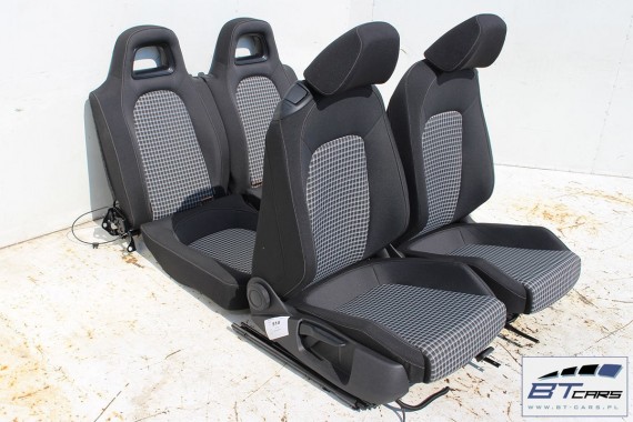 VW SCIROCCO LIFT FOTELE KOMPLET FOTELI siedzeń siedzenia fotel tapicerka 1K8 welur + materiał kolor czarno - szary
