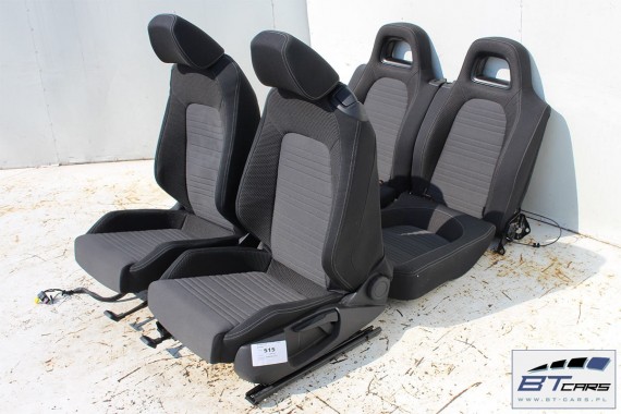 VW SCIROCCO LIFT FOTELE KOMPLET FOTELI siedzeń siedzenia fotel tapicerka 1K8 welur + materiał kolor czarno - szary - antracyt