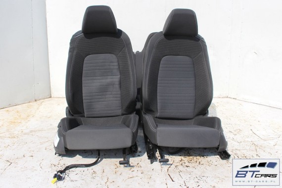 VW SCIROCCO LIFT FOTELE KOMPLET FOTELI siedzeń siedzenia fotel tapicerka 1K8 welur + materiał kolor czarno - szary - antracyt