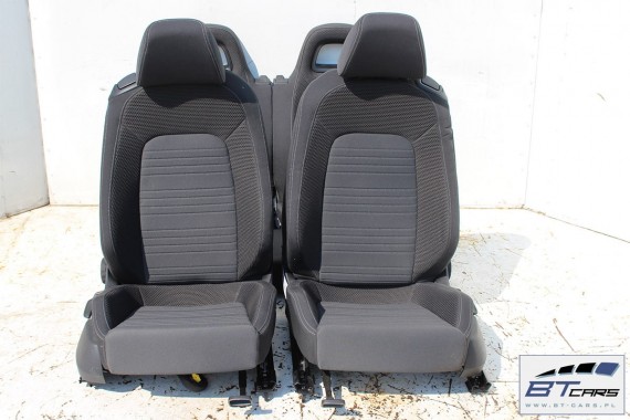 VW SCIROCCO LIFT FOTELE KOMPLET FOTELI siedzeń siedzenia fotel tapicerka 1K8 welur + materiał kolor czarno - szary - antracyt