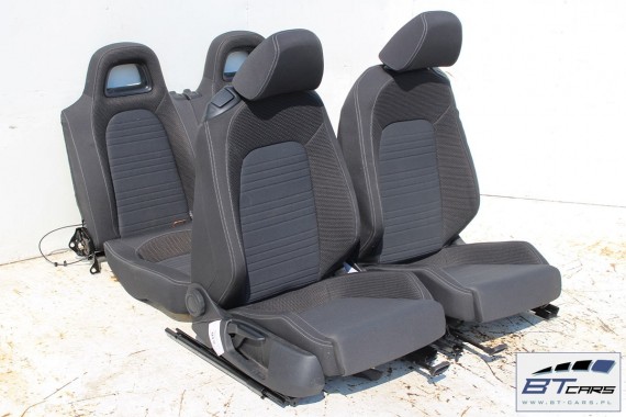 VW SCIROCCO LIFT FOTELE KOMPLET FOTELI siedzeń siedzenia fotel tapicerka 1K8 welur + materiał kolor czarno - szary - antracyt