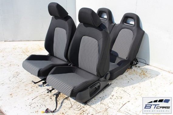 VW SCIROCCO LIFT FOTELE KOMPLET FOTELI siedzeń siedzenia fotel tapicerka 1K8 welur + materiał kolor czarno - szary FL
