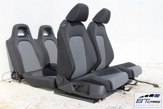 VW SCIROCCO LIFT FOTELE KOMPLET FOTELI siedzeń siedzenia fotel tapicerka 1K8 welur + materiał kolor czarno - szary FL