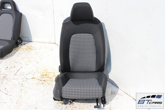 VW SCIROCCO LIFT FOTELE KOMPLET FOTELI siedzeń siedzenia fotel tapicerka 1K8 welur + materiał kolor czarno - szary FL