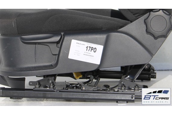 VW POLO FOTELE KOMPLET FOTELI siedzeń siedzenia tapicerka 6R 6R3 6R0 3-drzwiowy welur w kolorze czarno-szarym