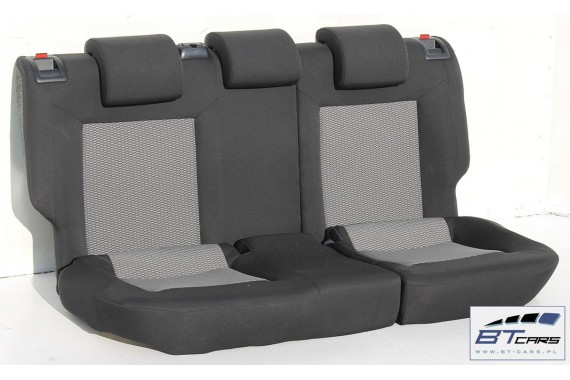 VW POLO FOTELE KOMPLET FOTELI siedzeń siedzenia tapicerka 6R 6R3 6R0 3-drzwiowy welur w kolorze czarno-szarym