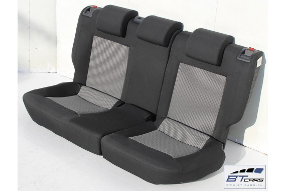 VW POLO FOTELE KOMPLET FOTELI siedzeń siedzenia tapicerka 6R 6R3 6R0 3-drzwiowy welur w kolorze czarno-szarym