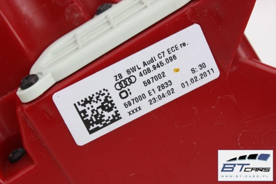 AUDI A7 TYŁ ZDERZAK tylny + KLAPA BAGAŻNIKA + LAMPY lampa 4G 4G8 Kolor: A2 LY9B - brylantowy czarny 4G8945095 4G8945096