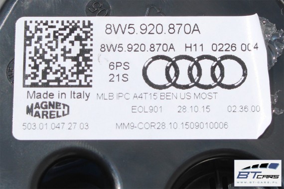 AUDI A4 ZEGARY LICZNIKI BENZYNA 8W5920870A 8W5 920 870 A ZEGAR LICZNIK BENZYNOWY WYŚWIETLACZ WIELOFUNKCYJNY TOP 8W b9 8W5920870A