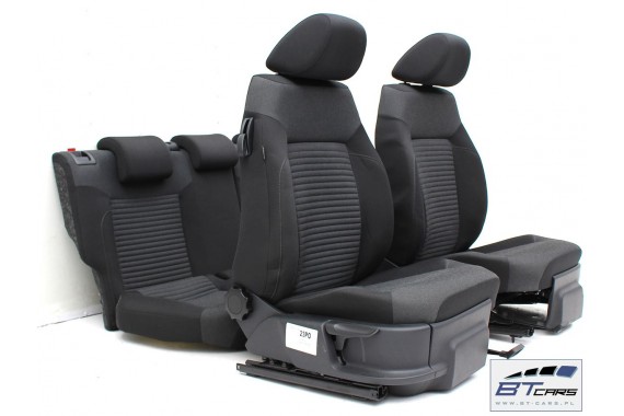 VW POLO FOTELE KOMPLET FOTELI siedzeń siedzenia tapicerka 6C 6C0 6R 6R3 6R0 3-drzwiowy welur w kolorze czarno-szarym
