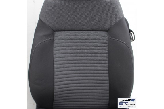 VW POLO FOTELE KOMPLET FOTELI siedzeń siedzenia tapicerka 6C 6C0 6R 6R3 6R0 3-drzwiowy welur w kolorze czarno-szarym