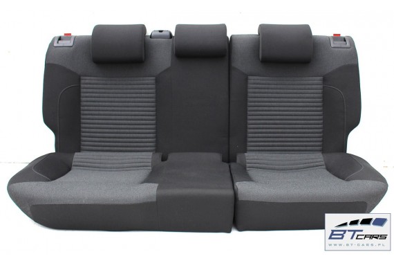 VW POLO FOTELE KOMPLET FOTELI siedzeń siedzenia tapicerka 6C 6C0 6R 6R3 6R0 3-drzwiowy welur w kolorze czarno-szarym