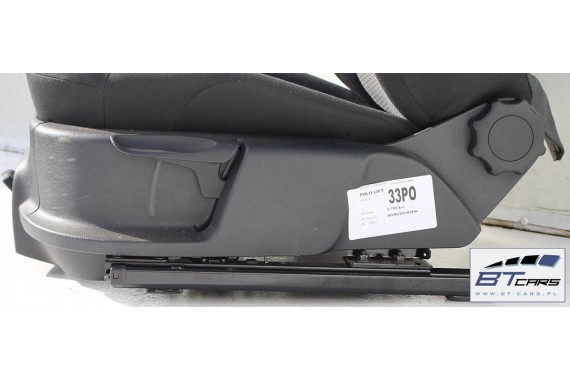 VW POLO FOTELE KOMPLET FOTELI siedzeń siedzenia tapicerka 6R 6R3 6R0 3-drzwiowy welur w kolorze czarno-szarym