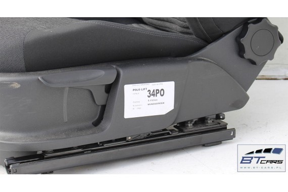 VW POLO FOTELE KOMPLET FOTELI siedzeń siedzenia tapicerka 6R 6R3 6R0 3-drzwiowy welur w kolorze czarno-szarym