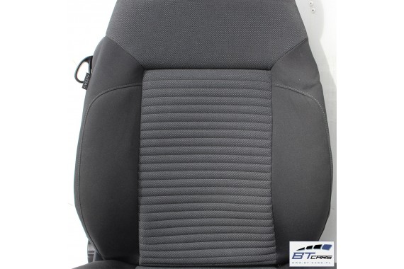 VW POLO FOTELE KOMPLET FOTELI siedzeń siedzenia tapicerka 6R 6R3 6R0 3-drzwiowy welur w kolorze czarno-szarym