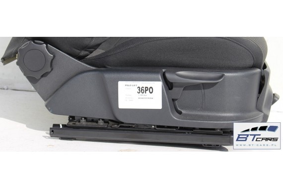 VW POLO FOTELE KOMPLET FOTELI siedzeń siedzenia tapicerka 6R 6R3 6R0 3-drzwiowy welur w kolorze czarnym