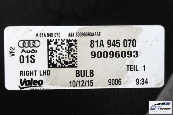 AUDI Q2 TYŁ ZDERZAK + KLAPA BAGAŻNIKA + LAMPY lampa tylny Kolor: LZ7S - szary (daytonagrau) 81A 81A945069 81A945070 81A945069B