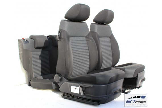 VW POLO FOTELE KOMPLET FOTELI siedzeń siedzenia tapicerka 6C 6C0 6R 6R3 6R0 3-drzwiowy welur czarno-szarym 2044 kilometrów