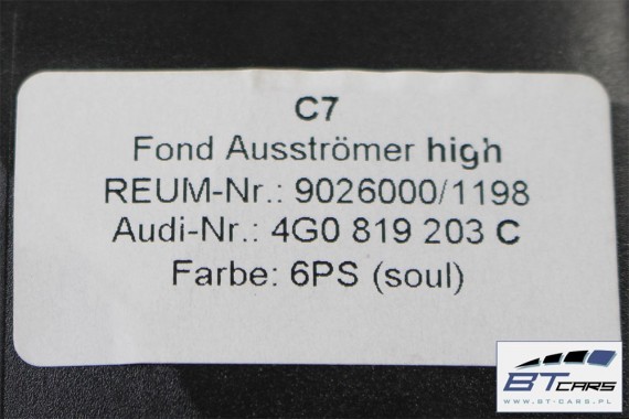 AUDI A6 A7 WLOTY POWIETRZA TUNELU 4G0819203C 4G0 819 203 C 4G tunle środkowego 6PS czarny chrom pokretła 4G0819203C 4G0819203B