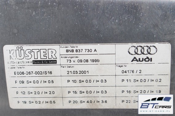 AUDI TT DRZWI PRAWE STRONA PRAWA LY3C 8N 1998-2006 LY3C - czerwień amuletu