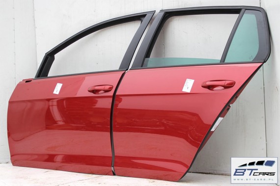 VW GOLF 7 VII DRZWI LEWE PRZÓD + TYŁ STRONA LEWA przednie + tylne 2 sztuki 5G 5G4 Kolor: LA3X - czerwony (sunsetred metallic)