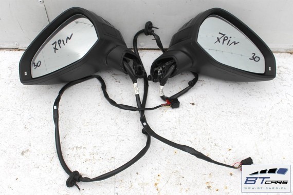 AUDI A4 LUSTERKO DRZWI LEWE ASYSTENT 7pin // 8W zewnętrzne LY9B - brylantowy czarny pinów kabli przewodów 8W1857409 8W0857527