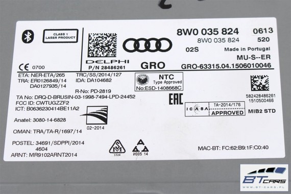 AUDI A4 CZYTNIK MMI KARTY SD 8W0035824 8W0 035 824 MULTIMEDIA 8W 8W0035824 8W0035824 8W0035824 8W0035824 8W0035824 8W0035824