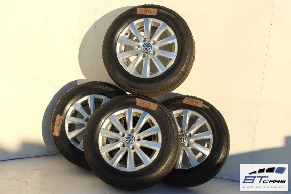 VW GOLF 7 VII SPORTSVAN FELGI 15 OPONY LATO KOŁA felga 5C0601025Q 6J*15H2 ET47 opona Bridgestone Turanza ER300 195/65/15 91V