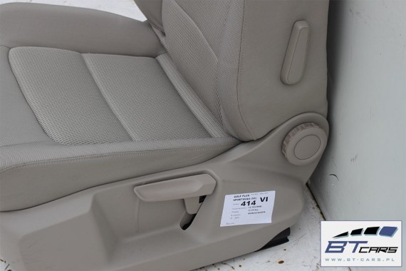 VW GOLF 7 SPORTSVAN FOTELE KOMPLET FOTELI siedzeń siedzenia fotel tapicerka 510 welur kolor szary mocca