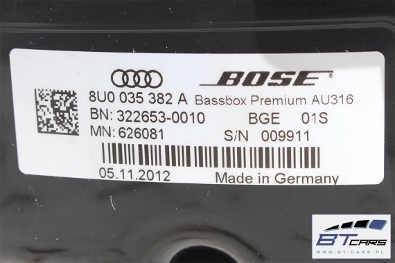 AUDI Q3, Q3 FL GŁOŚNIKI + WZMACNIACZ 8X0035223B  8X0035223D 8U0035382A 8X0035399B 8U0035416B 8U0035415B 8U0035416A BOSE 8U