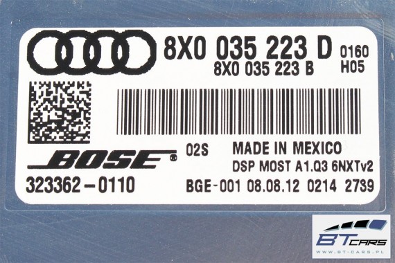 AUDI Q3, Q3 FL GŁOŚNIKI + WZMACNIACZ 8X0035223B  8X0035223D 8U0035382A 8X0035399B 8U0035416B 8U0035415B 8U0035416A BOSE 8U