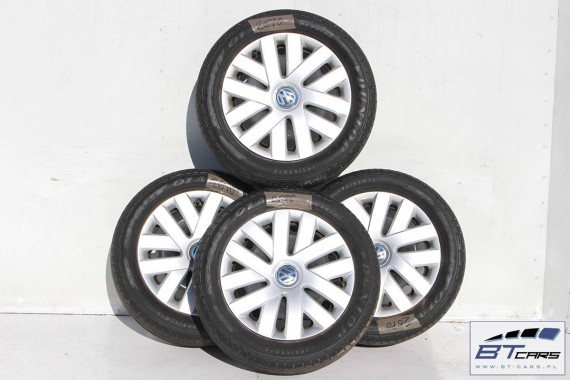 VW POLO FELGI STALOWE 15 OPONY LETNIE KOŁA felga 6R0601027D 6J*15H2 ET38 opona LATO Dunlop SP Sport 01 A 195/55/15 85H 6R, 6C