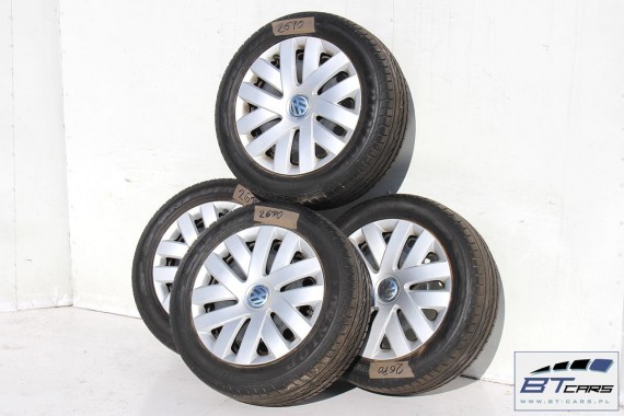 VW POLO FELGI STALOWE 15 OPONY LETNIE KOŁA felga 6R0601027D 6J*15H2 ET38 opona LATO Dunlop SP Sport 01 A 195/55/15 85H 6R, 6C