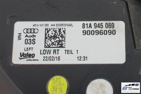 AUDI Q2 TYŁ ZDERZAK tylny + KLAPA BAGAŻNIKA + LAMPY lampa 81A Kolor: LY3U - czerwony (tangorot) 81A945069 81A945070