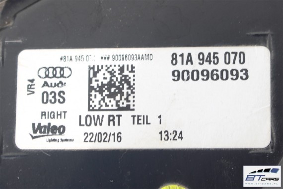AUDI Q2 TYŁ ZDERZAK tylny + KLAPA BAGAŻNIKA + LAMPY lampa 81A Kolor: LY3U - czerwony (tangorot) 81A945069 81A945070