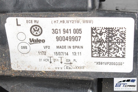 VW PASSAT B8 KOMPLETNY PRZÓD maska błotniki zderzak pas przedni lampy wzmocnienie błotnik lampa LC9A - biały (pure white) 3G